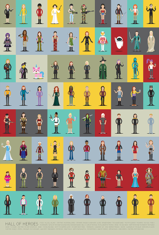 Illustration for article titled Can you recognize all the famous movie heroines in this neat poster?
